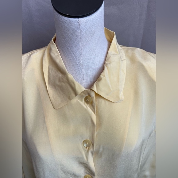 NWT Silk Yellow Charter Club Woman Button up Blouse - Picture 2 of 4